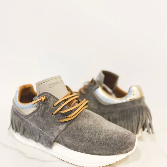 Esseutesse Grey Suede Fringe Sneakers - Picture 4 of 4